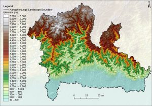 Elevation map of KL