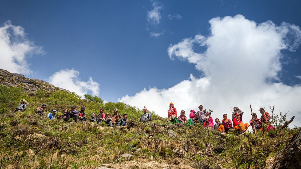 Migrant yartsa gunbu collectors in upper Raidhungi, Bajhang District, Nepal