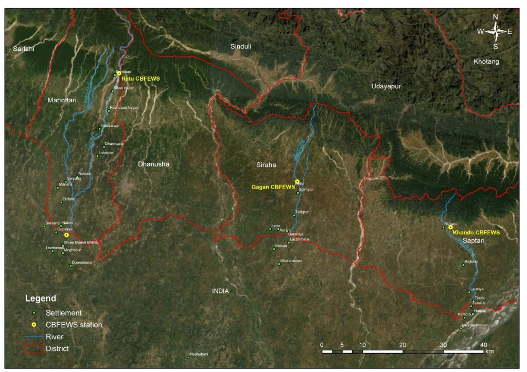 CBFEWS stations set up by ICIMOD