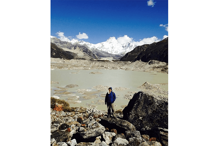 Sonam at Thorthormi Glacial lake