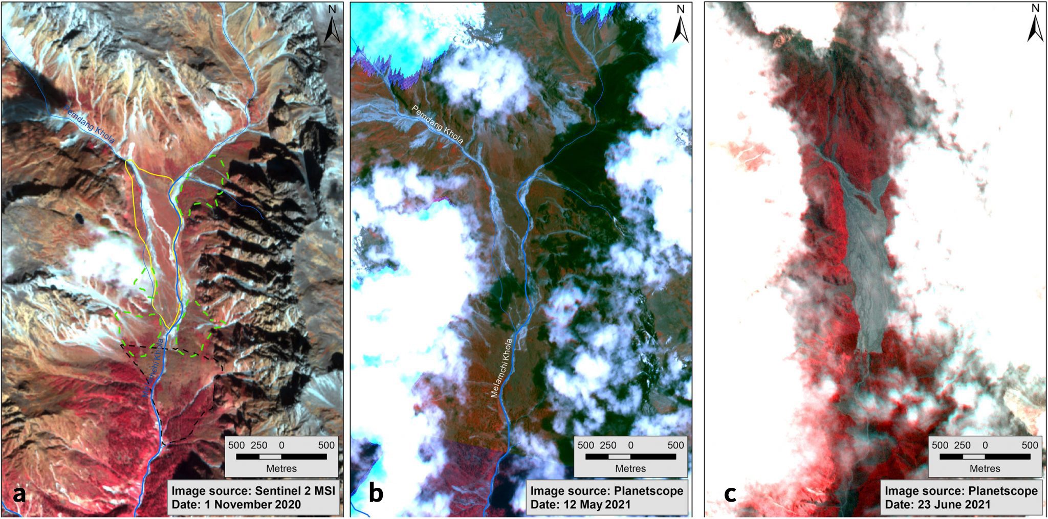 old landslide dam area in Bremthang