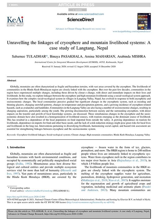 Unravelling the linkages of cryosphere