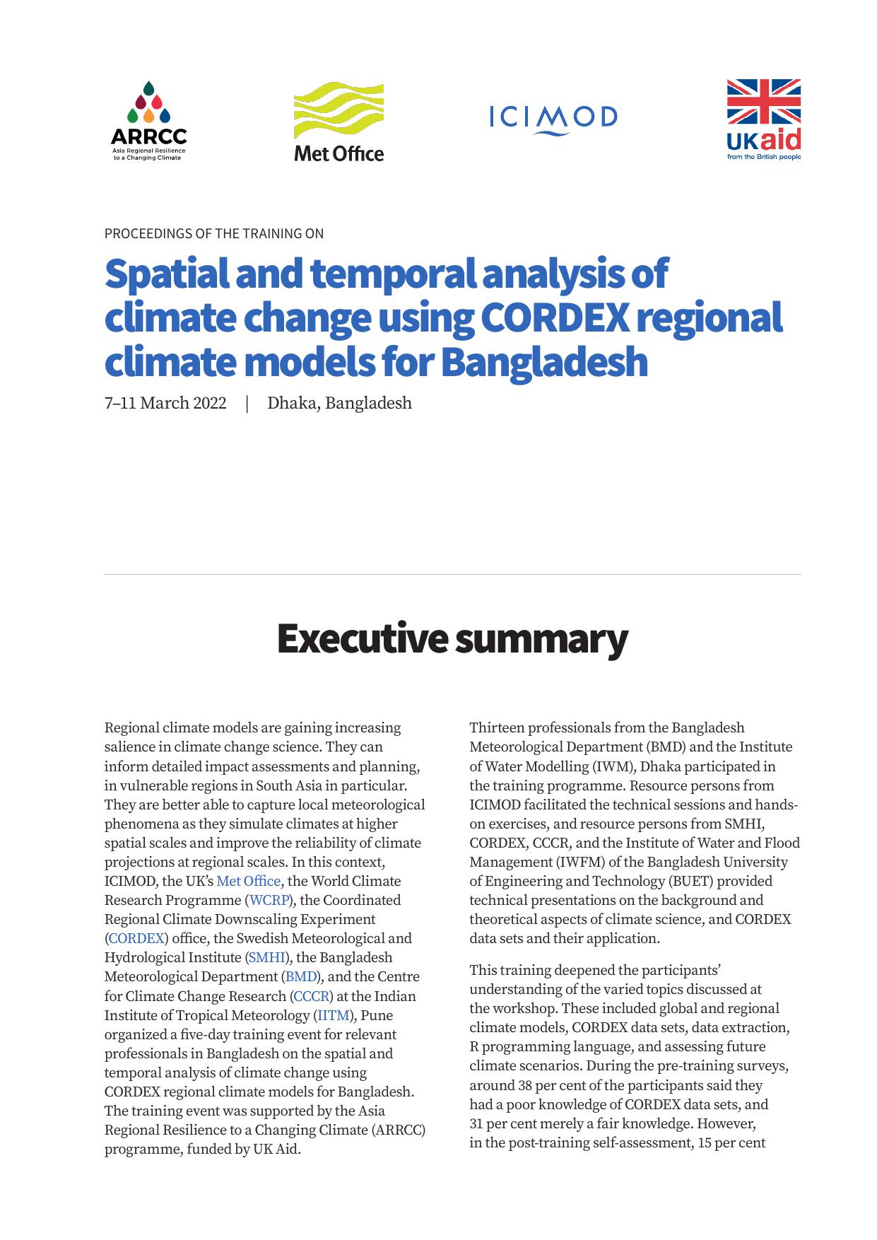 Spatial and temporal analysis of climate change