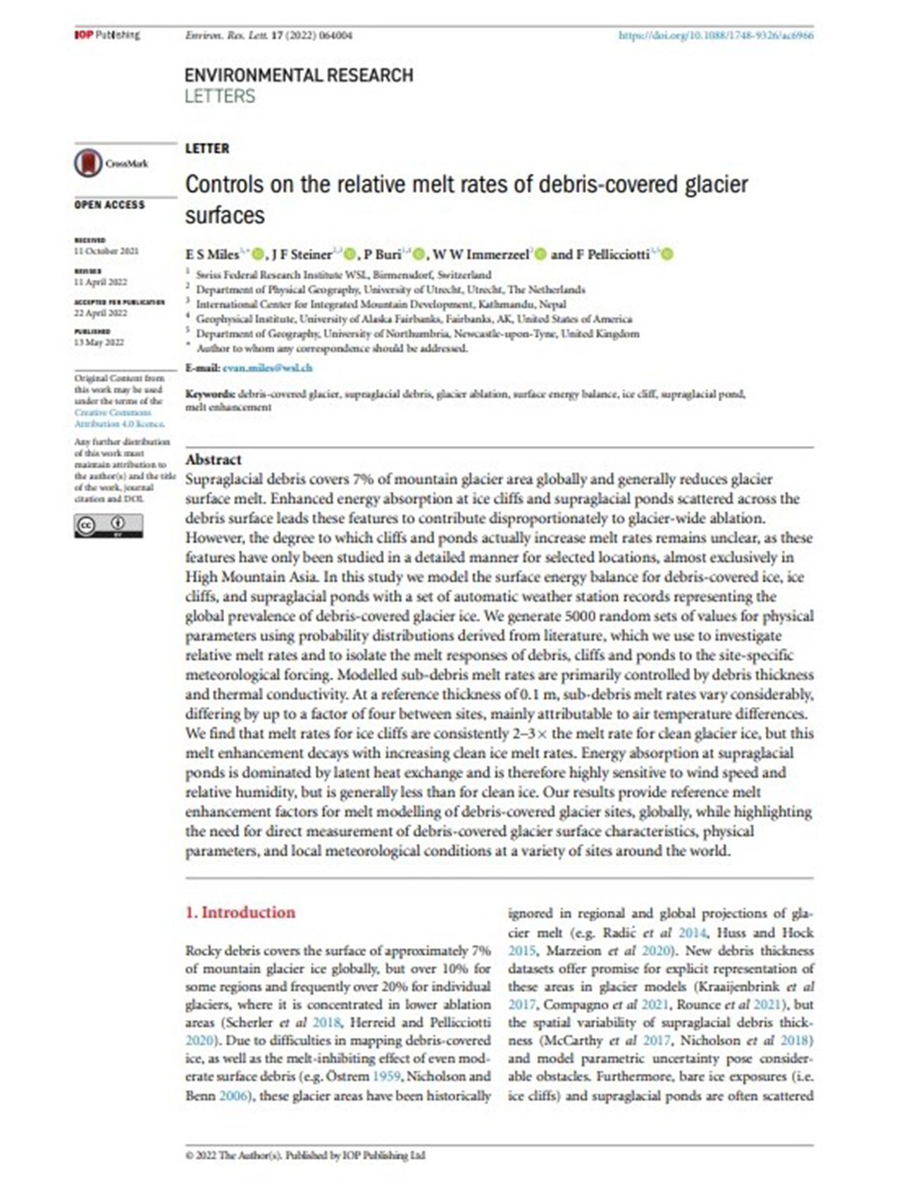 Controls on the relative melt rates