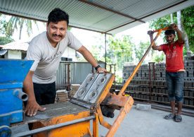 Eco-friendly bricks and disaster-resilient houses